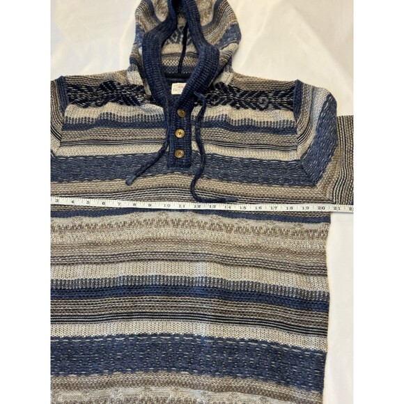 Faherty Blue and Tan Striped Hoodie - Picture 6 of 10
